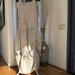 Chic Beige Asymmetrical Dress